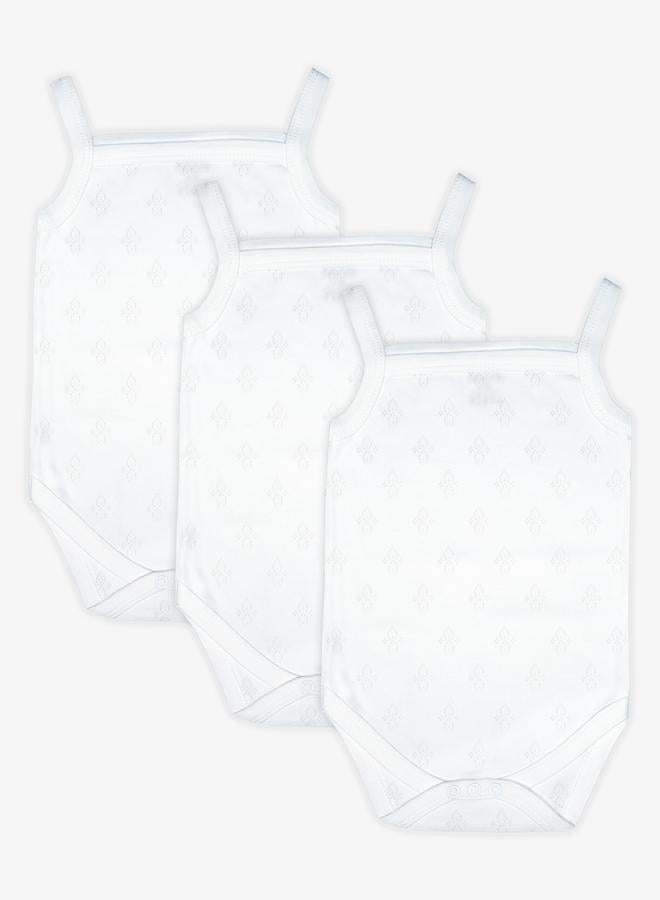 بابيز_بيسك طقم 3 قطع - بودي سوت بلا اكمام 100% قطن سوبر كومبد - Image 1